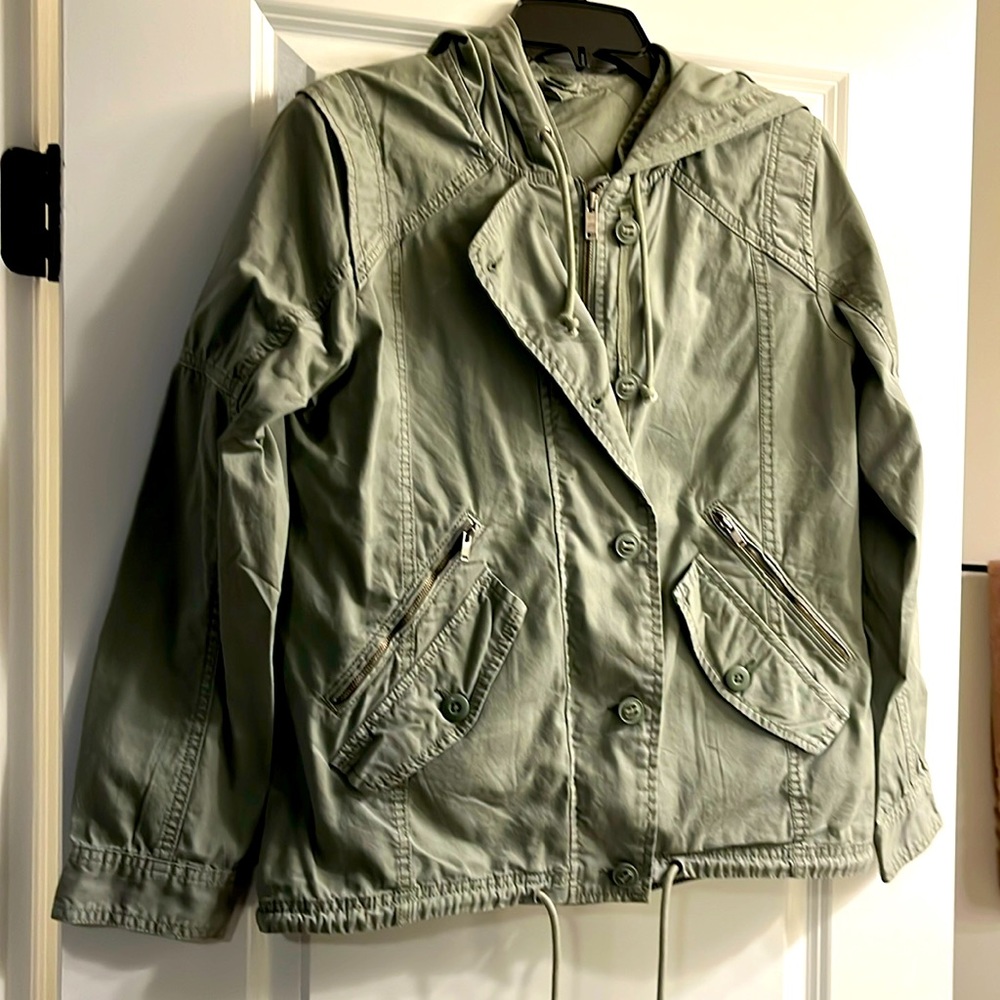AMERICAN EAGLE OUTFITTERS WOMENS CARGO UTILITY JACKET W/DETACHABLE LINER SMALL